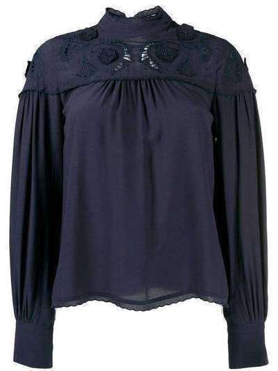 See by Chloé блузка с цветочной вышивкой CHS19AHT15038