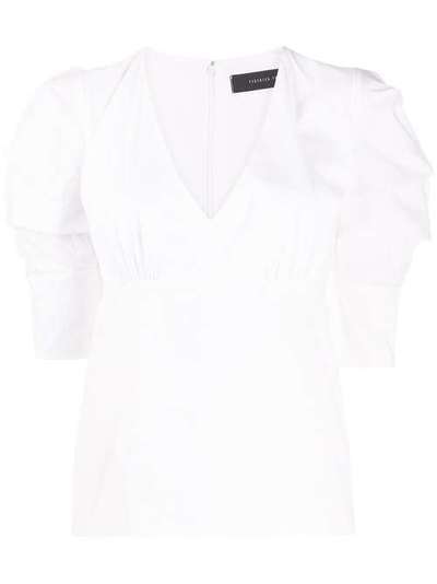 Federica Tosi блузка со складками на рукавах BL1320PP0009