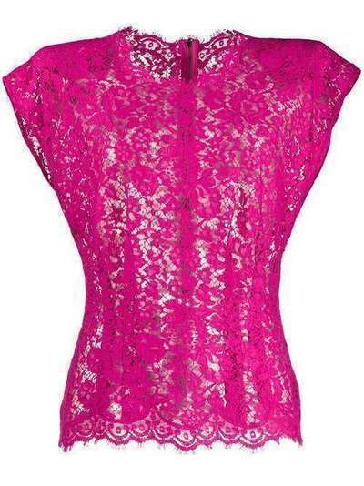 Dolce & Gabbana прозрачная блузка с цветочным кружевом F73Z5THLMHW