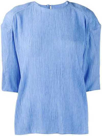Nina Ricci блузка с плиссировкой и укороченными рукавами 20PCTO004CO0929U4293