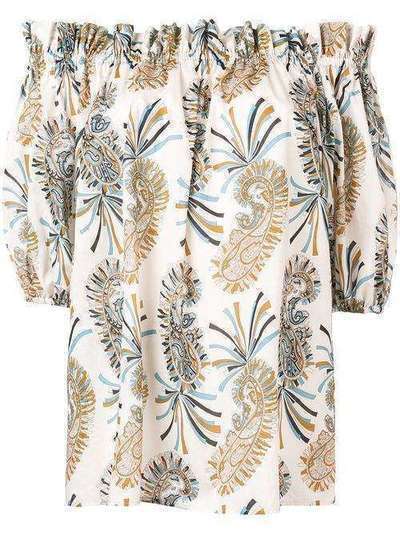 Etro блузка со спущенными плечами и принтом пейсли 150074359