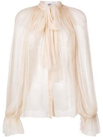 Atu Body Couture sheer tied-neck blouse ATS2028