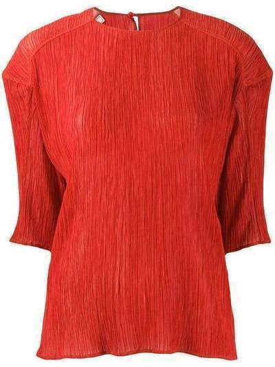 Nina Ricci блузка с плиссировкой и укороченными рукавами 20PCTO004CO0929U2099