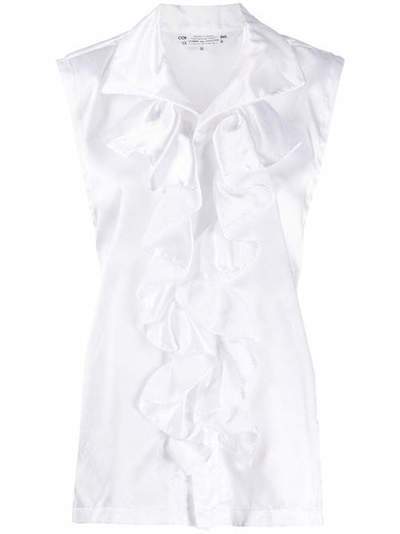 Comme Des Garçons Comme Des Garçons блузка без рукавов с оборками и завязками сзади REK80505122