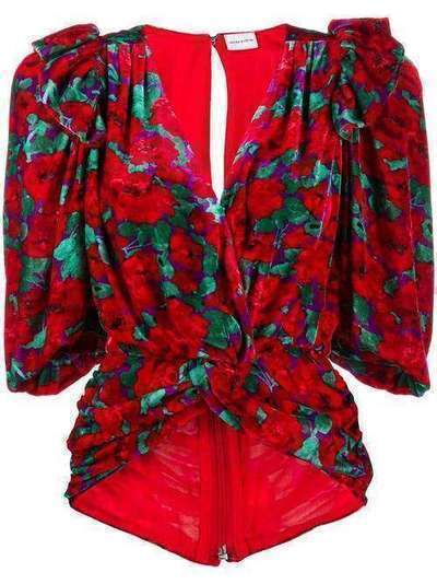 Magda Butrym блузка с запахом и цветочным принтом 6179196001