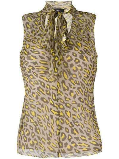 Theory блузка с леопардовым принтом и шарфом K0202515