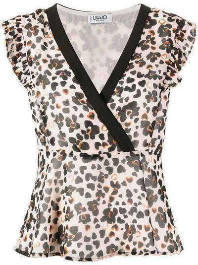 LIU JO блузка с запахом и леопардовым принтом WA0374T0110