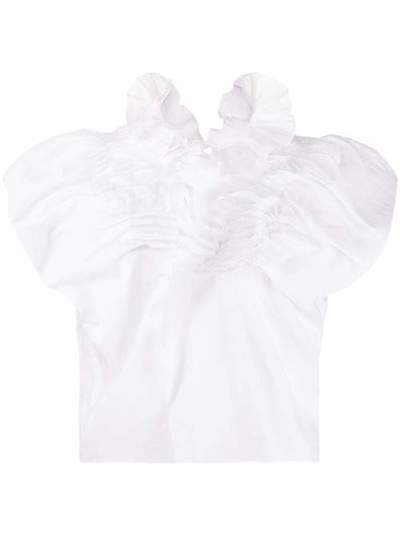 Nina Ricci блузка с оборками и короткими рукавами 20ECTO043CO0944U1000