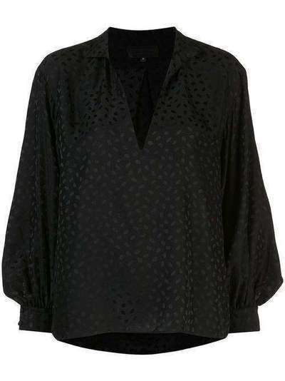 Nili Lotan блузка с воротником-стойкой и V-образным вырезом 10408W671