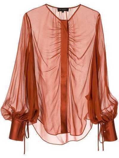Lee Mathews прозрачная блузка с длинными рукавами M1902TO170ROSE