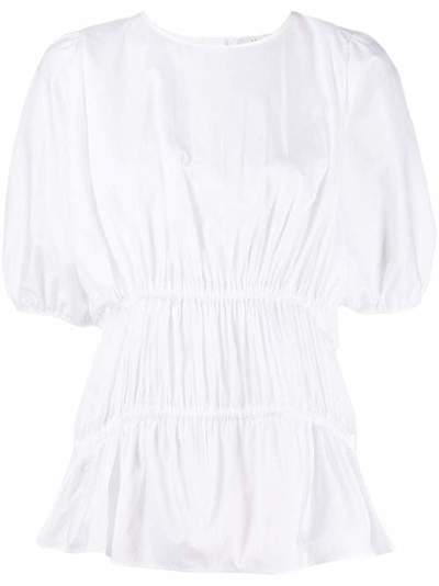 Victoria Victoria Beckham блузка со сборками и короткими рукавами 2320WTP001405B