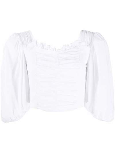 Mm6 Maison Margiela укороченная блузка со сборками S62NC0040S20518