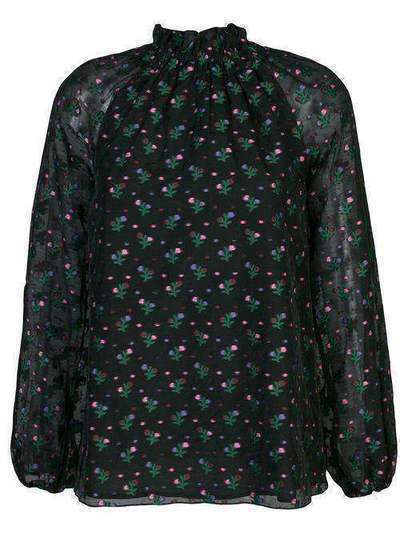 Cynthia Rowley блузка Florence со сборками на воротнике 19F1TP11JQ