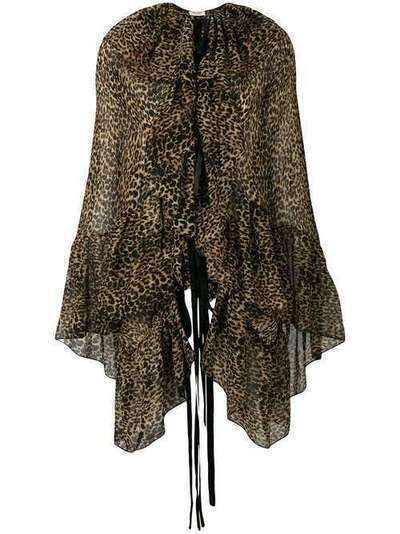 Saint Laurent блузка с леопардовым узором 511952Y653S