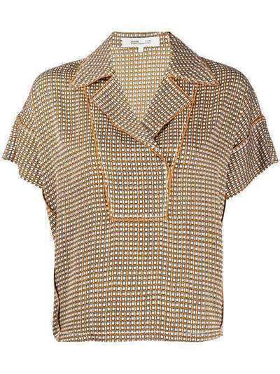 DVF Diane von Furstenberg geometric-print notched-collar shirt 14750DVF