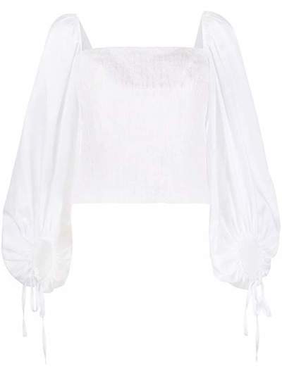 Federica Tosi блузка с объемными рукавами и квадратным вырезом FTE20BL1440TE0064