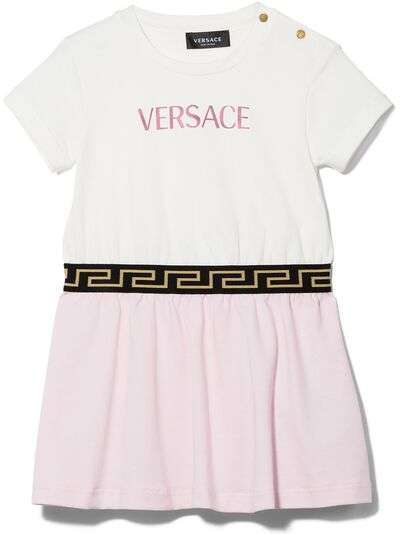 Versace Kids платье с вышитым логотипом