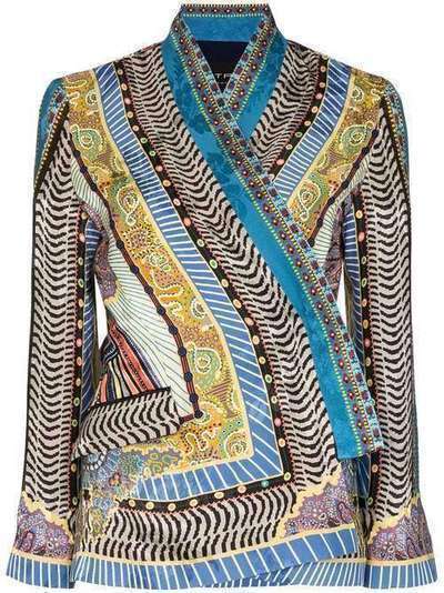 Etro блузка-кимоно с принтом 132744276