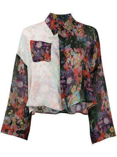 Anntian блузка с цветочным узором и контрастной вставкой 4707H1