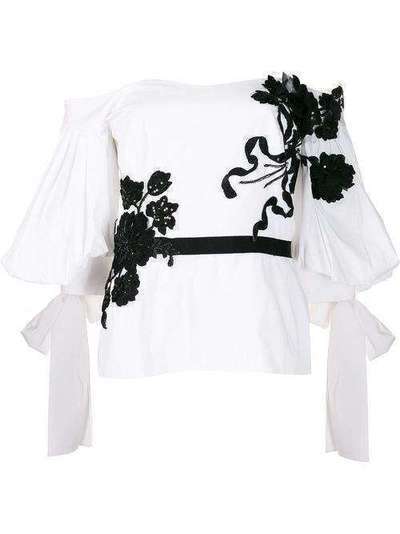 Marchesa блузка с цветочной аппликацией M27415