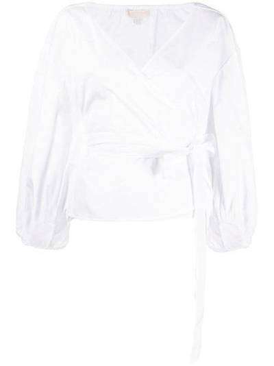 Michael Michael Kors поплиновая блузка с запахом MS04M1ZE5Y