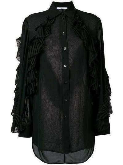 Givenchy прозрачная блузка с оборками BW60BB10WF