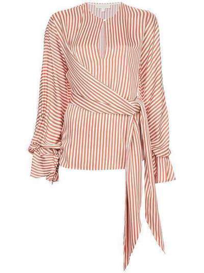 Jonathan Simkhai striped twist wrap blouse W2004T