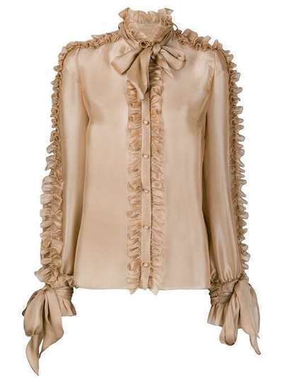 Dolce & Gabbana блузка с бантом и оборками F5L68ZHUMFZ