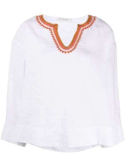 Glanshirt блузка с V-образным вырезом и вышивкой AGATAL7020