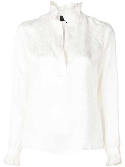 Nili Lotan блузка с оборками и вышивкой 10159W622
