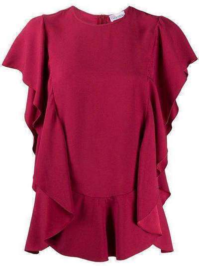RedValentino блузка с короткими рукавами и оборками TR3AAB050F1