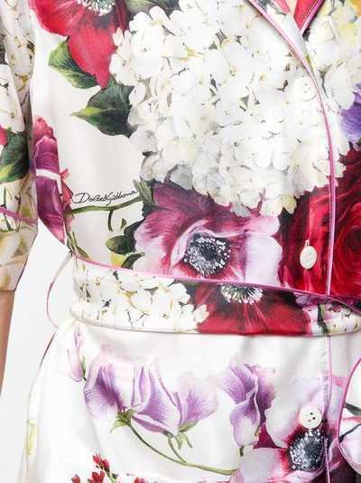 Dolce & Gabbana блузка в пижамном стиле с поясом F5K08THS10D