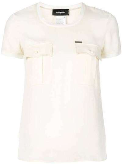 Dsquared2 pocket-detail fitted top S75NC0674S40249