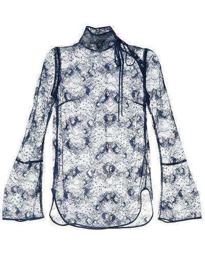 Mame Kurogouchi прозрачная кружевная блузка MM19AWSH044