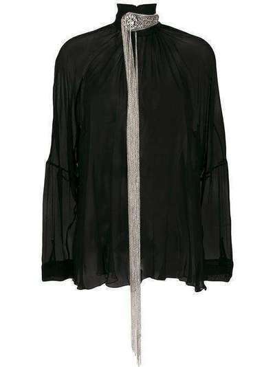 Christopher Kane декорированная блузка RE20TO976GEORGETTEBLACK