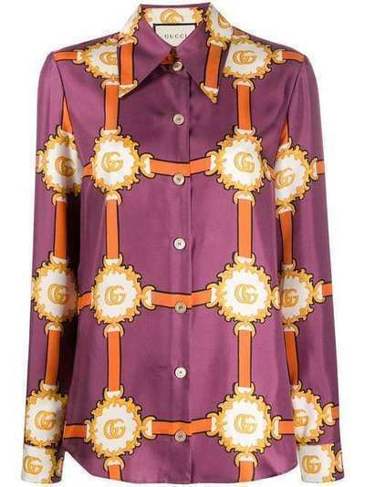 Gucci блузка с принтом и логотипом 583519ZACD0