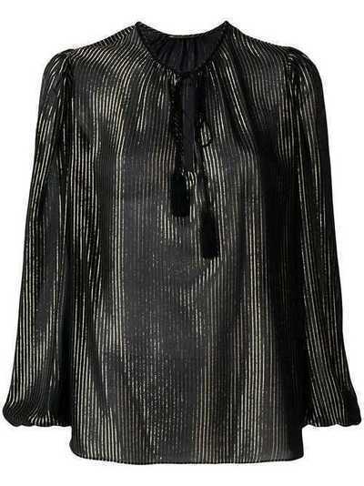 Saint Laurent блузка в полоску с эффектом металлик 525608Y133D