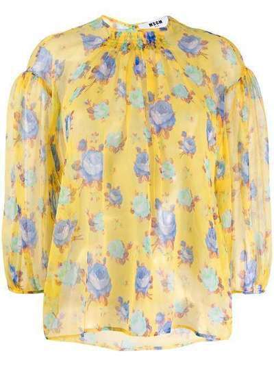 MSGM блузка с цветочным принтом 2842MDM110207358