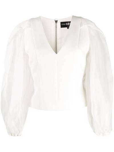 Avaro Figlio блузка с плиссировкой на рукавах и V-образным вырезом AVFFW1955B