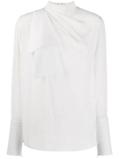 Victoria Victoria Beckham блузка с драпировкой на воротнике и монограммой 2120WTP000656A