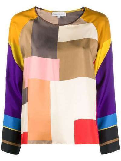 Pierre-Louis Mascia geometric-print silk blouse ALOEUWSW