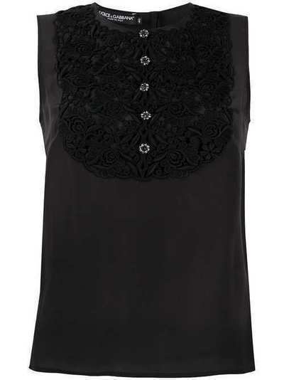 Dolce & Gabbana блузка с фактурной манишкой F7L57TG7AIJ