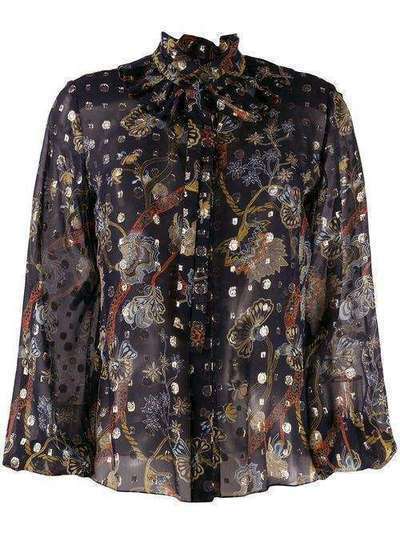 Chloé прозрачная блузка с цветочным принтом CHC20SHT17320