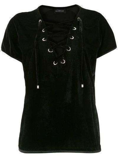 Olympiah lace-up velvet blouse 218250