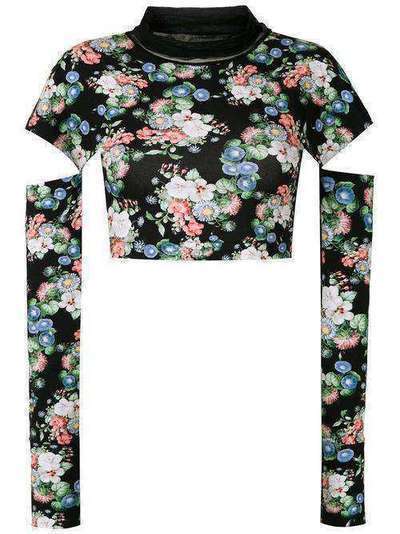 Gloria Coelho floral cropped blouse I20T014