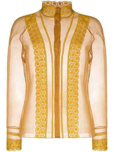 Chloé прозрачная блузка с высоким воротником CHC20SHT03022