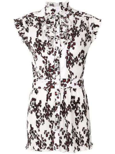 Paco Rabanne плиссированная блузка с цветочным принтом