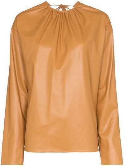 We11done блузка из искусственной кожи с открытой спиной WDF4519071BG
