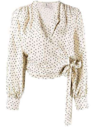 L'Autre Chose блузка с запахом и принтом BK520599026S024