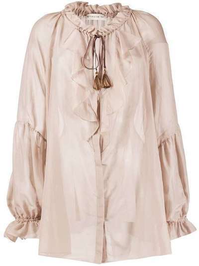 Etro прозрачная блузка с оборками 136234315